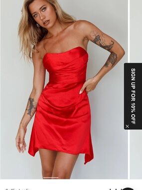 Tamia Strapless Mini Dress Cherry